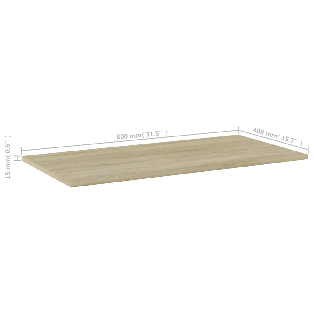 NNEVL Bookshelf Boards 4 pcs Sonoma Oak 80x40x1.5 cm Chipboard-4
