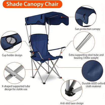 Outdoor Folding Chair Shade with Steel Frame Seat-3