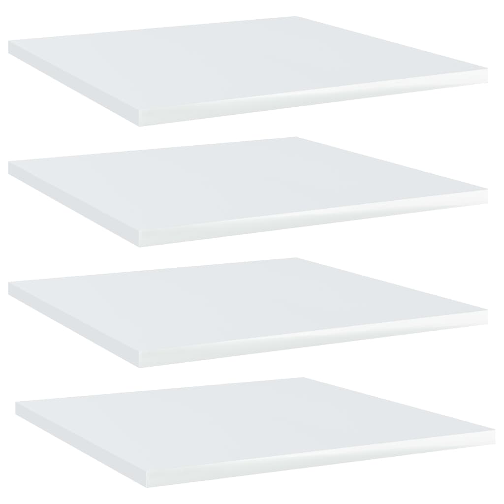 NNEVL Bookshelf Boards 4 pcs High Gloss White 40x40x1.5 cm Chipboard-0