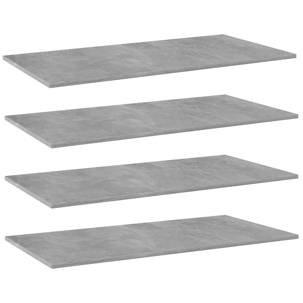NNEVL Bookshelf Boards 4 pcs Concrete Grey 80x30x1.5 cm Chipboard-0