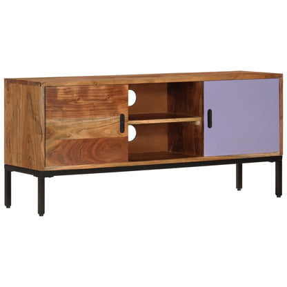 NNEVL TV Cabinet Honey Brown and Grey 110x30x50 cm Solid Wood Acacia-0