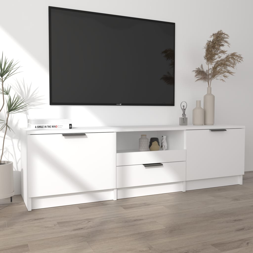 NNEVL TV Cabinet White 140x35x40 cm Engineered Wood-2