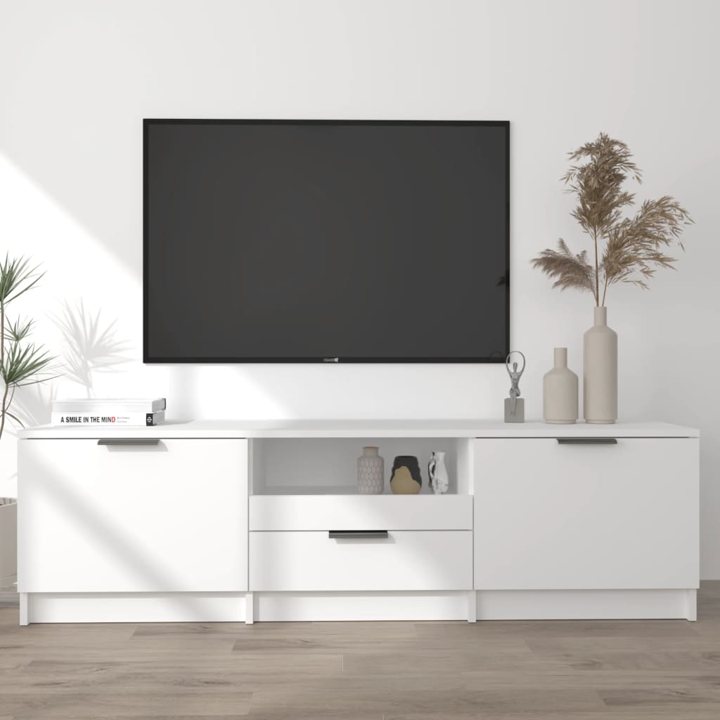 NNEVL TV Cabinet White 140x35x40 cm Engineered Wood-0