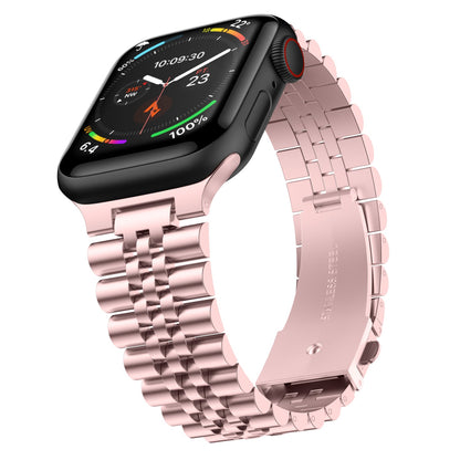 Stainless Steel Link Bracelet Band - The Perth in Rose Gold Large - Compatible with Apple Watch Size 42mm to 45mm-0