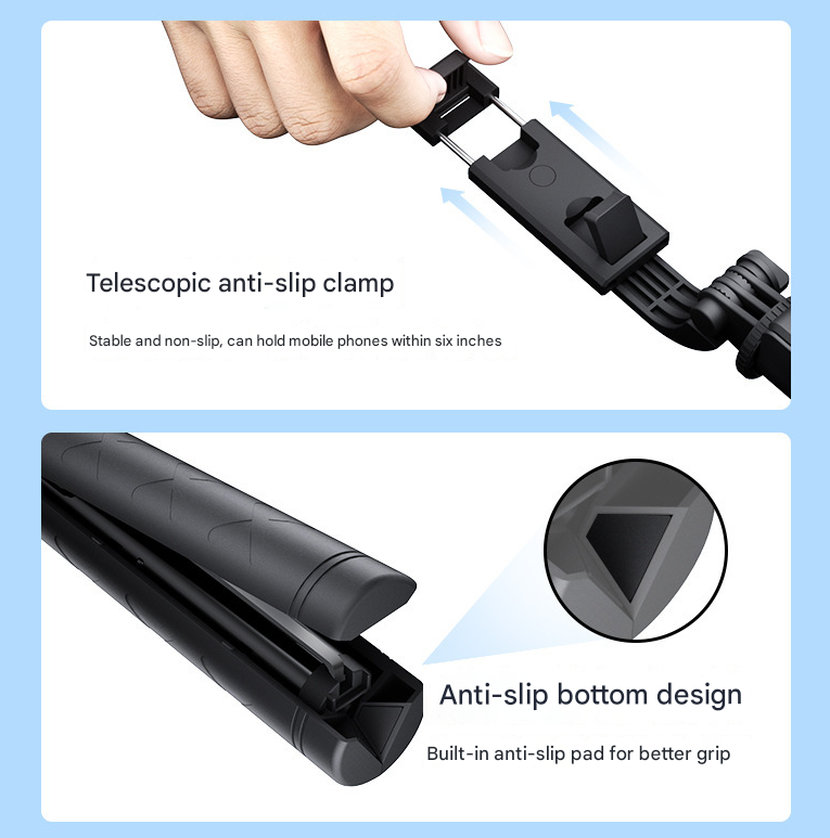 NNEDSZ Double Light 3-in-1 Bluetooth Selfie Stick with Tripod and Remote Control - Adjustable for Smartphones-1