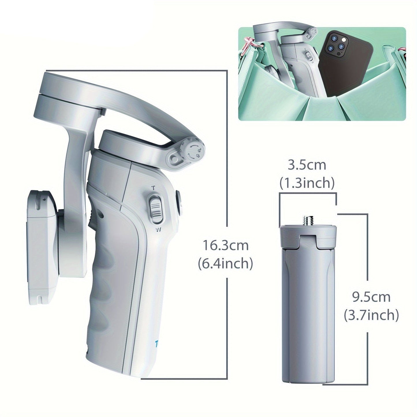 3-Axis Selfie Stick Stabilizer with LED & Face Tracking-1