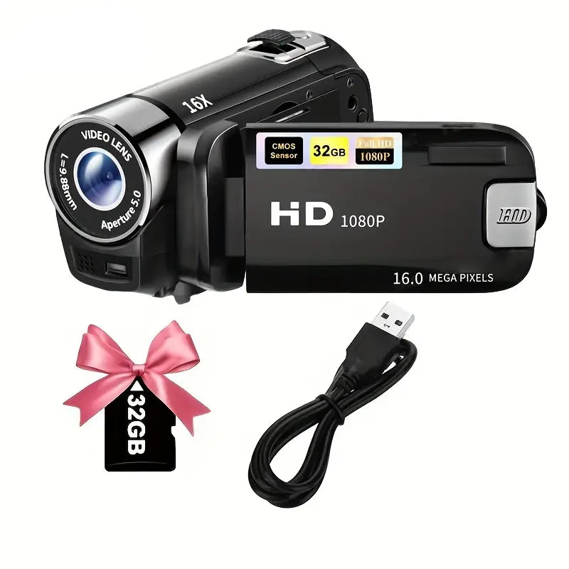 NNETM Black 270° Rotating LED Flip Screen Camera-0